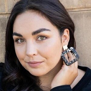 NWT Plunder Keva Earrings - Black and Gold